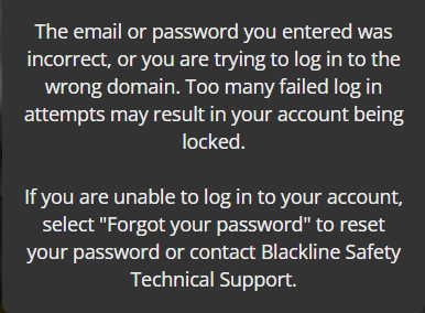 Erreur d'email ou de mot de passe