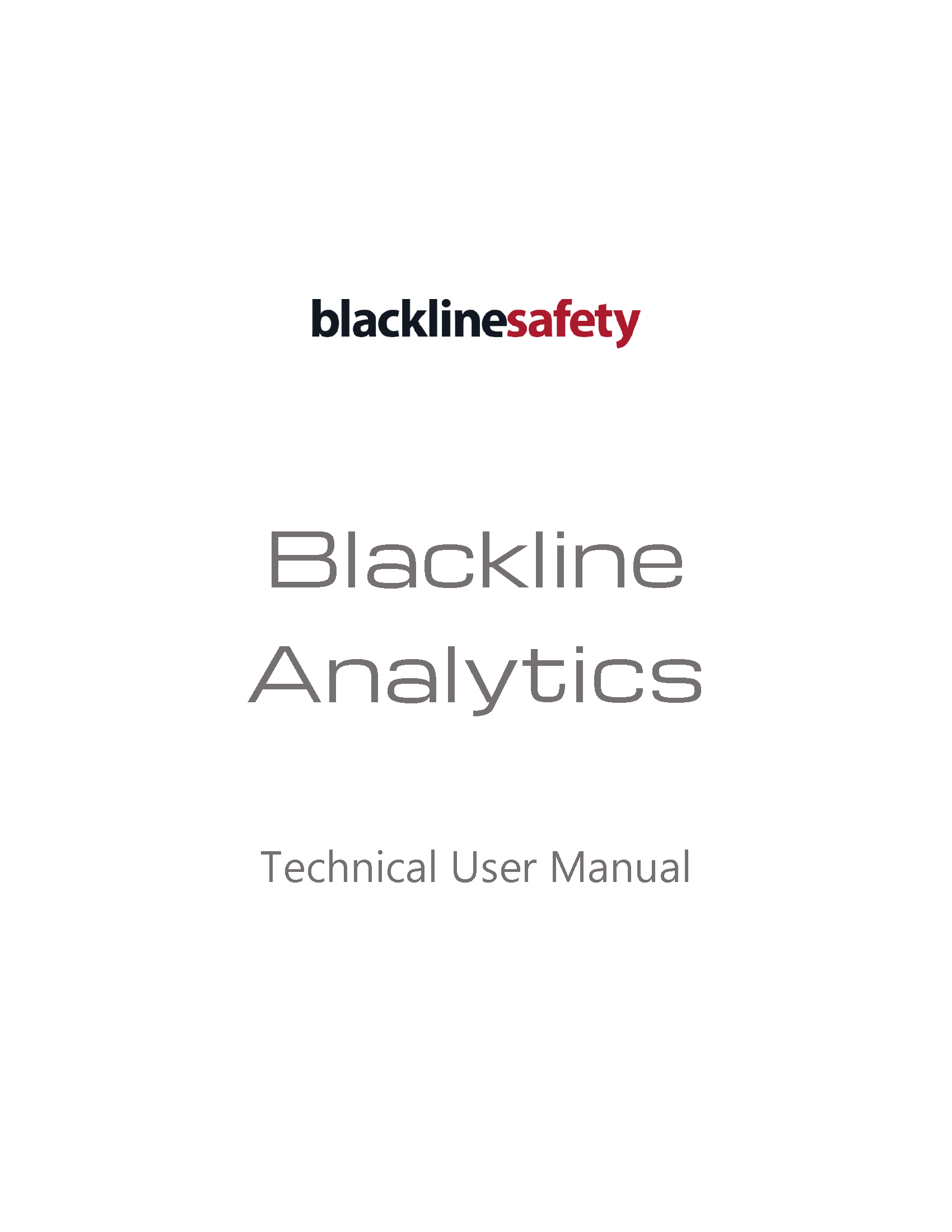 Couverture du manuel d'utilisation technique de Blackline Analytics