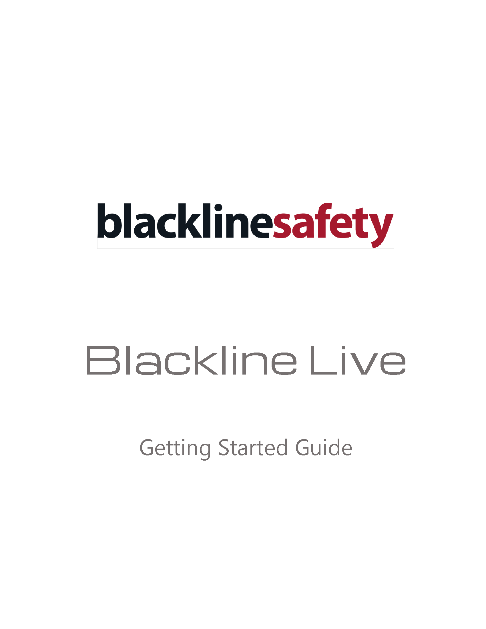 Couverture du Guide de démarrage de Blackline Live