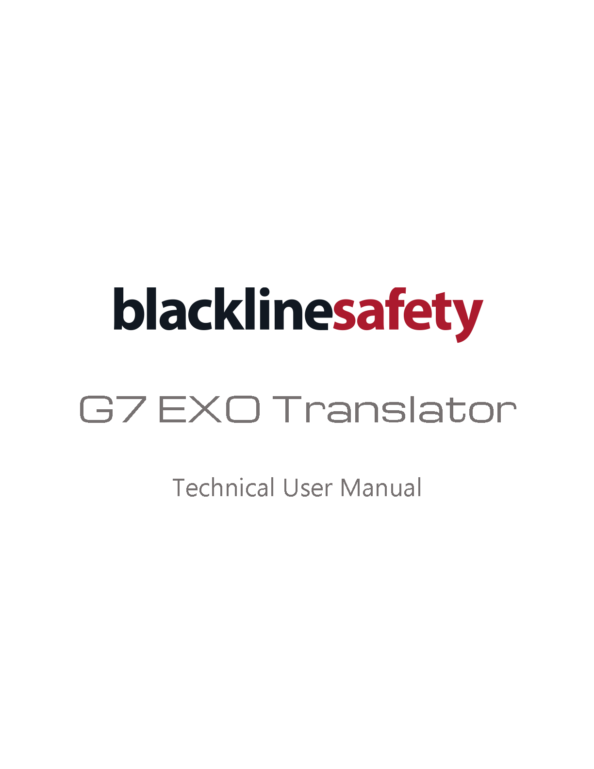 Manuel d'utilisation technique du traducteur G7 EXO Page de couverture